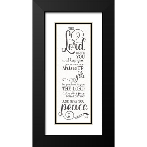 May the Lord Bless You (white) Black Modern Wood Framed Art Print with Double Matting by Rae, Marla