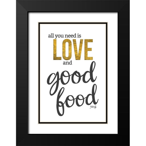 Love and Good Food Black Modern Wood Framed Art Print with Double Matting by Rae, Marla