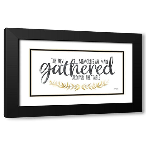 Gathered Around the Table I Black Modern Wood Framed Art Print with Double Matting by Rae, Marla