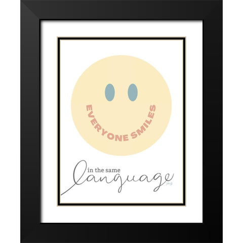 Everyone Smiles Black Modern Wood Framed Art Print with Double Matting by Rae, Marla