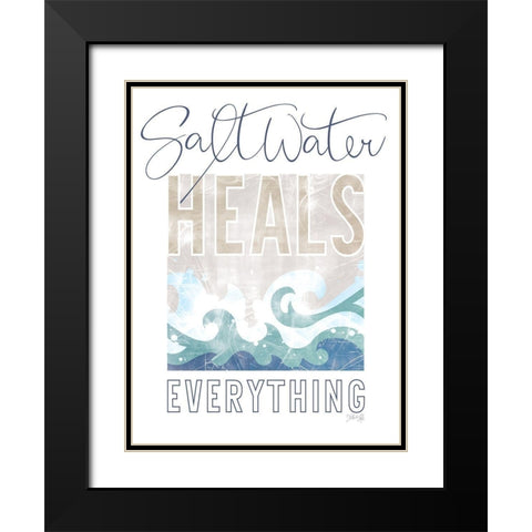 Saltwater Heals Everything Black Modern Wood Framed Art Print with Double Matting by Rae, Marla