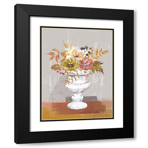 Fall Floral II Black Modern Wood Framed Art Print with Double Matting by Rae, Marla