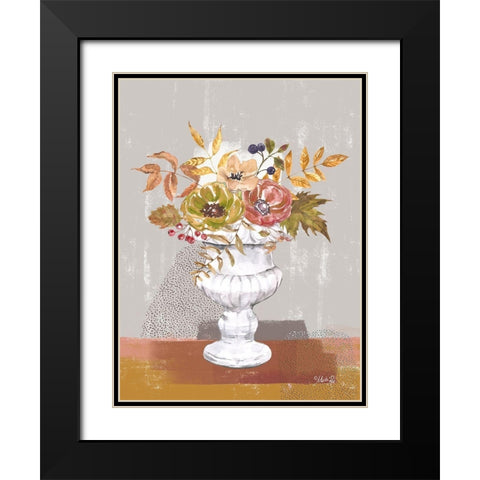 Fall Floral II Black Modern Wood Framed Art Print with Double Matting by Rae, Marla