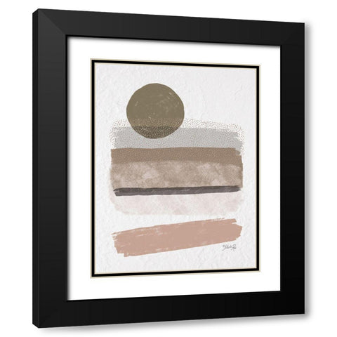 Striped Abstract 1 Black Modern Wood Framed Art Print with Double Matting by Rae, Marla