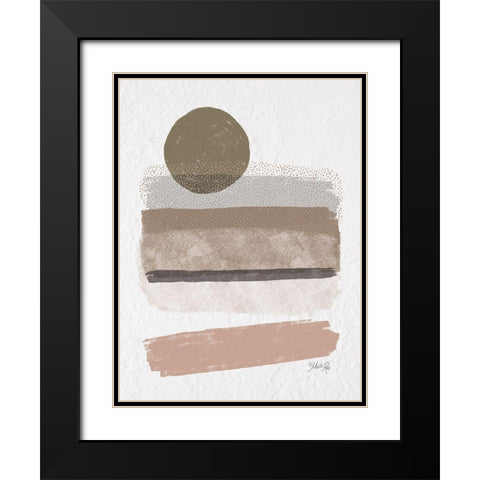 Striped Abstract 1 Black Modern Wood Framed Art Print with Double Matting by Rae, Marla