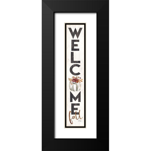 Welcome Fall Black Modern Wood Framed Art Print with Double Matting by Rae, Marla