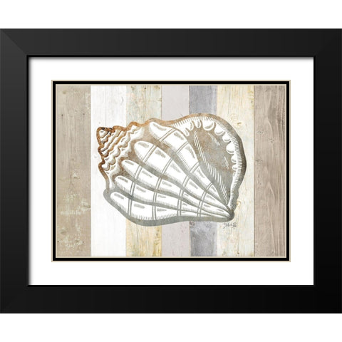 Coastal Shell I Black Modern Wood Framed Art Print with Double Matting by Rae, Marla