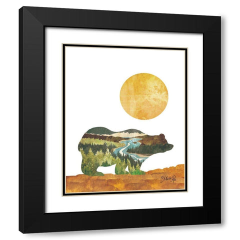 Forest Bear Black Modern Wood Framed Art Print with Double Matting by Rae, Marla