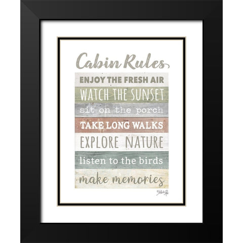 Cabin Rules    Black Modern Wood Framed Art Print with Double Matting by Rae, Marla