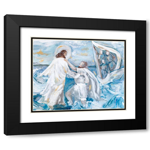 Deep Waters Black Modern Wood Framed Art Print with Double Matting by Kissell, Mackenzie