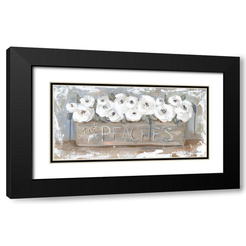 Peach Box Florals Black Modern Wood Framed Art Print with Double Matting by Kissell, Mackenzie