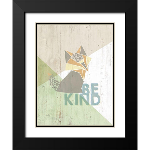 Be Kind Fox Black Modern Wood Framed Art Print with Double Matting by Michelle, Misty