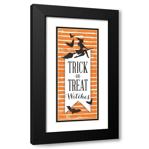 Trick or Treat Witches   Black Modern Wood Framed Art Print with Double Matting by Michelle, Misty