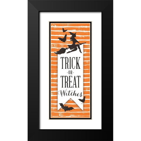 Trick or Treat Witches   Black Modern Wood Framed Art Print with Double Matting by Michelle, Misty