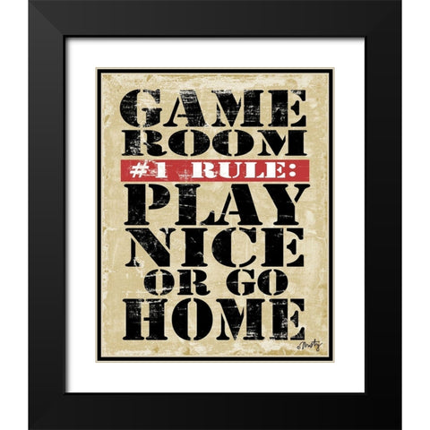 Game Room #1 Rule Black Modern Wood Framed Art Print with Double Matting by Michelle, Misty