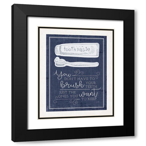 Brush Your Teeth    Black Modern Wood Framed Art Print with Double Matting by Michelle, Misty