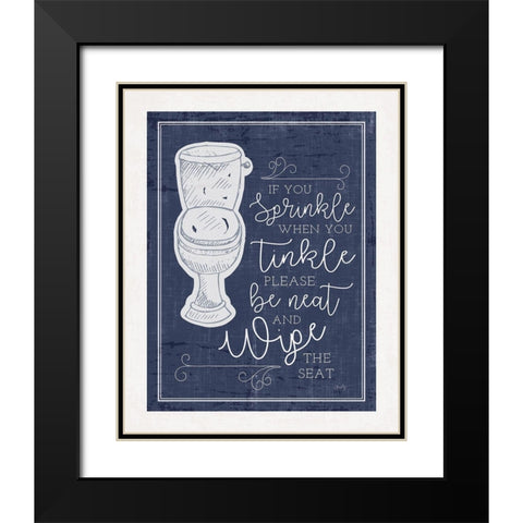 Sprinkle Tinkle Black Modern Wood Framed Art Print with Double Matting by Michelle, Misty