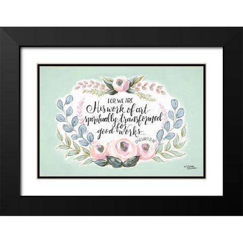 His Work of Art Black Modern Wood Framed Art Print with Double Matting by Norman, Michele