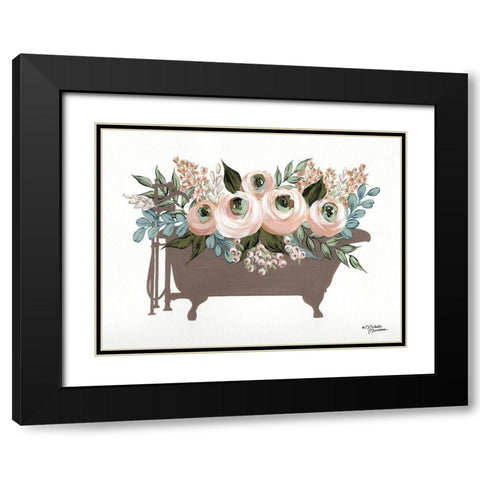 Bathed in Flowers      Black Modern Wood Framed Art Print with Double Matting by Norman, Michele