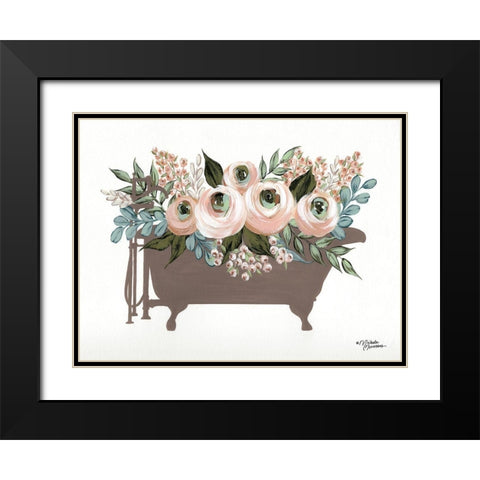 Bathed in Flowers      Black Modern Wood Framed Art Print with Double Matting by Norman, Michele