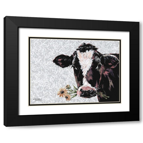 Susie Black Modern Wood Framed Art Print with Double Matting by Norman, Michele