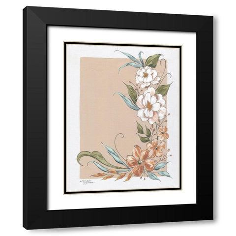 Spring Floral Frame Black Modern Wood Framed Art Print with Double Matting by Norman, Michele