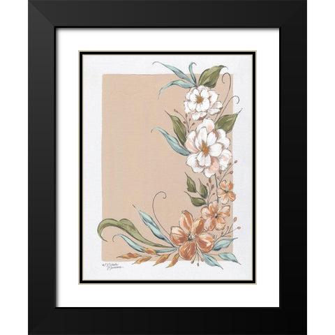 Spring Floral Frame Black Modern Wood Framed Art Print with Double Matting by Norman, Michele