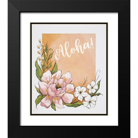 Aloha    Black Modern Wood Framed Art Print with Double Matting by Norman, Michele
