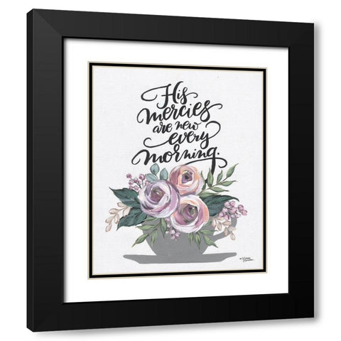 His Mercies are New Every Morning Black Modern Wood Framed Art Print with Double Matting by Norman, Michele