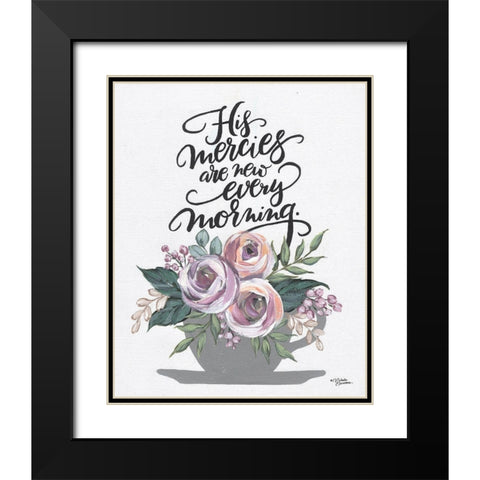 His Mercies are New Every Morning Black Modern Wood Framed Art Print with Double Matting by Norman, Michele