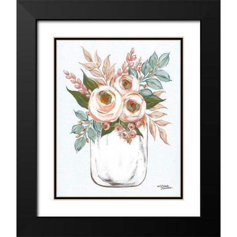 Floral Jar     Black Modern Wood Framed Art Print with Double Matting by Morales, Lisa