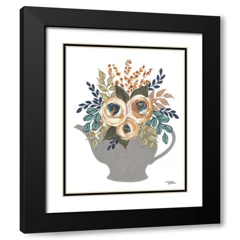 Fall Floral Bowls       Black Modern Wood Framed Art Print with Double Matting by Norman, Michele