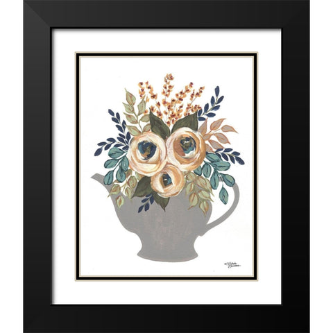 Fall Floral Bowls       Black Modern Wood Framed Art Print with Double Matting by Norman, Michele