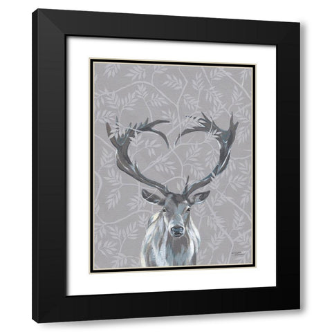Deerly Loved Black Modern Wood Framed Art Print with Double Matting by Norman, Michele