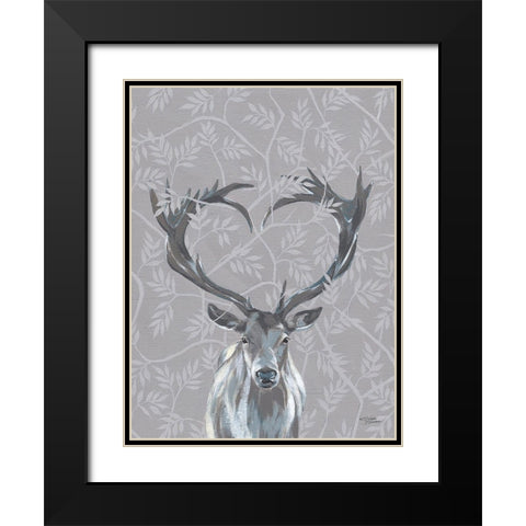 Deerly Loved Black Modern Wood Framed Art Print with Double Matting by Norman, Michele