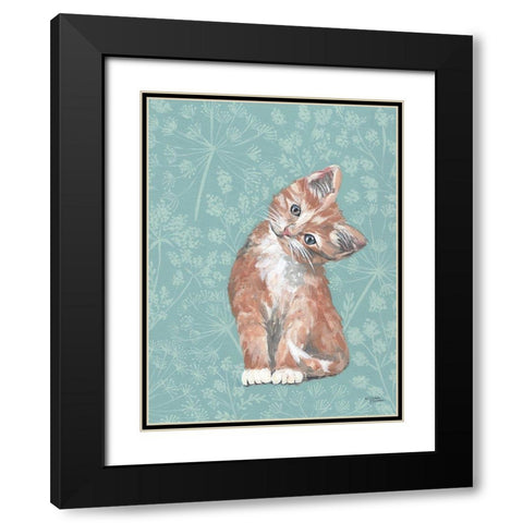 Moxie the Kitten Black Modern Wood Framed Art Print with Double Matting by Norman, Michele