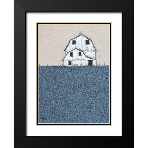 Fields of Blue Black Modern Wood Framed Art Print with Double Matting by Norman, Michele