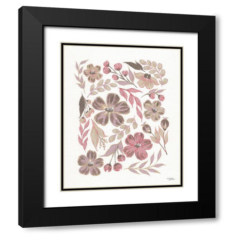 Pretty in Pink Petals Black Modern Wood Framed Art Print with Double Matting by Norman, Michele