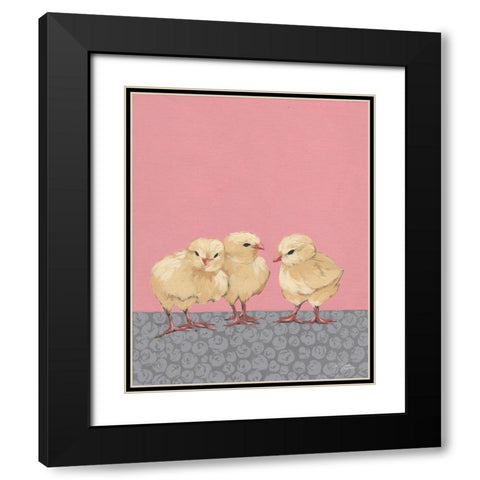 Sweet Pea Trio Black Modern Wood Framed Art Print with Double Matting by Norman, Michele