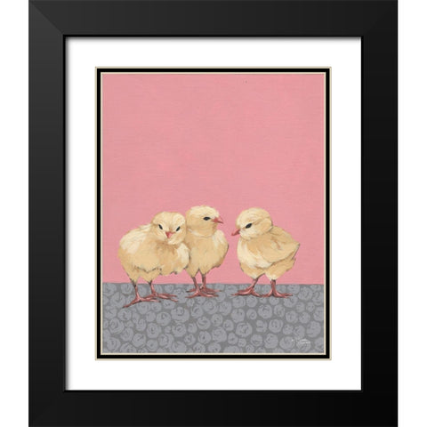 Sweet Pea Trio Black Modern Wood Framed Art Print with Double Matting by Norman, Michele
