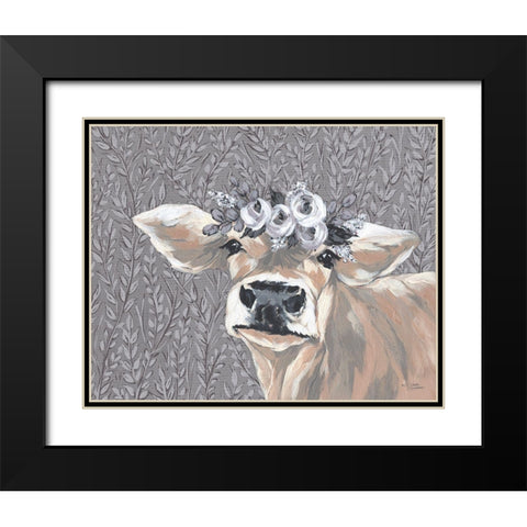 Sally Black Modern Wood Framed Art Print with Double Matting by Norman, Michele