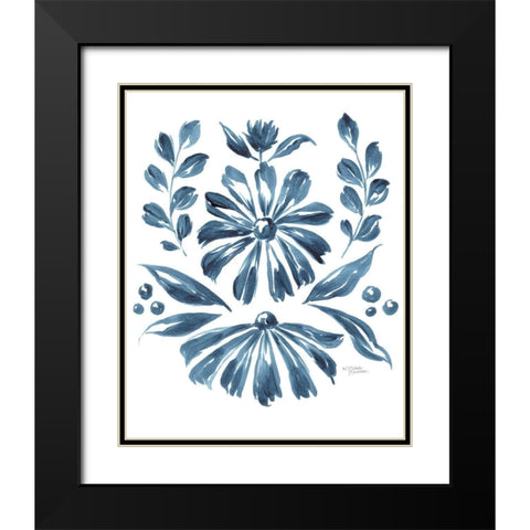 Blue Daisy #1    Black Modern Wood Framed Art Print with Double Matting by Norman, Michele