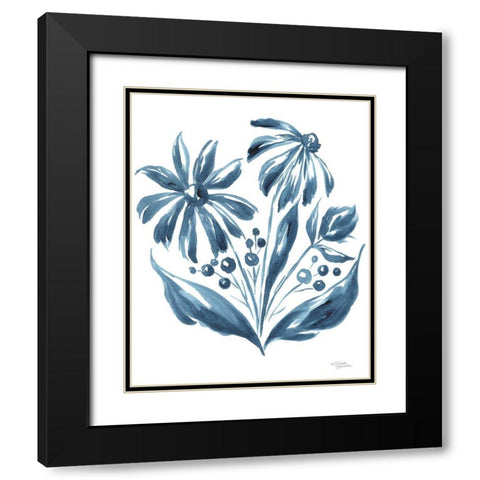 Blue Daisy #2     Black Modern Wood Framed Art Print with Double Matting by Norman, Michele