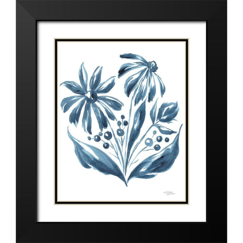 Blue Daisy #2     Black Modern Wood Framed Art Print with Double Matting by Norman, Michele