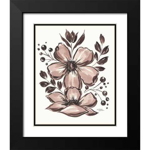 Sepia Garden Black Modern Wood Framed Art Print with Double Matting by Norman, Michele