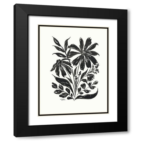 Daisy Garden #1 Black Modern Wood Framed Art Print with Double Matting by Norman, Michele