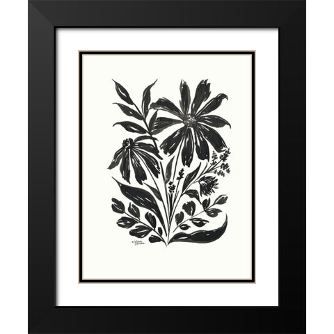 Daisy Garden #1 Black Modern Wood Framed Art Print with Double Matting by Norman, Michele