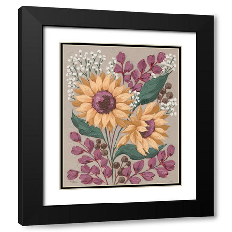 Sunny Faces Black Modern Wood Framed Art Print with Double Matting by Norman, Michele