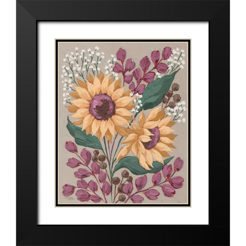 Sunny Faces Black Modern Wood Framed Art Print with Double Matting by Norman, Michele