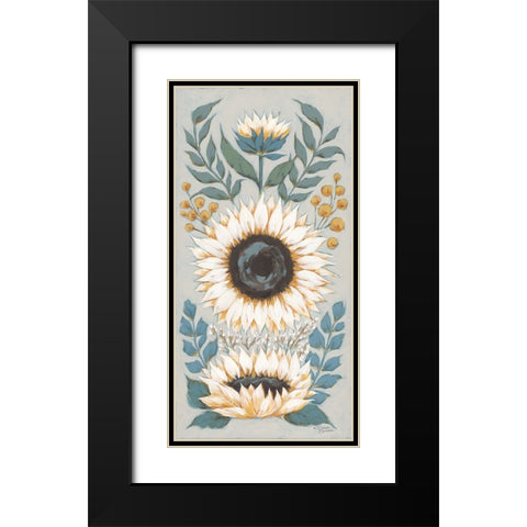 Sunflower Blooms Black Modern Wood Framed Art Print with Double Matting by Norman, Michael